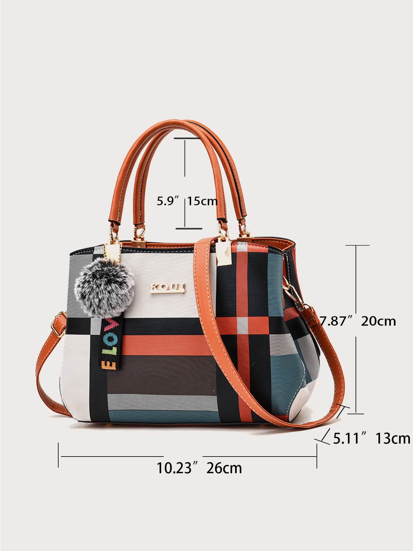 Colorblock Plaid Bag