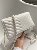 Beaded Chevron Square Bag