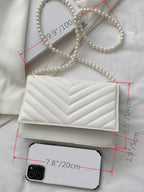 Beaded Chevron Square Bag