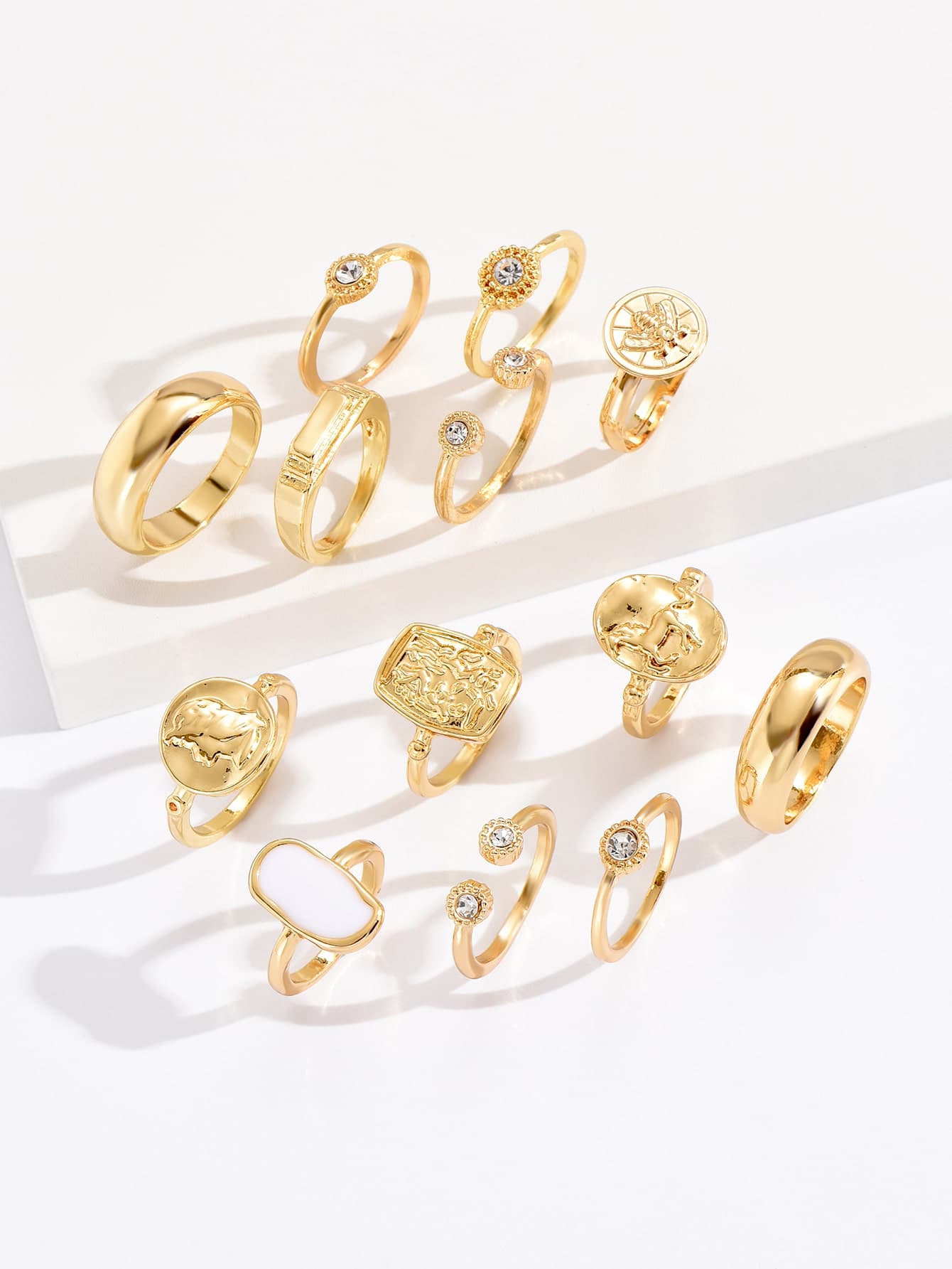 13pcs Rhinestone Decor Ring