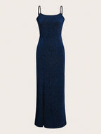 Bella Split Thigh Glitter Cami Dress