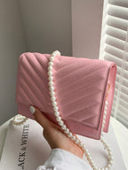 Beaded Chevron Square Bag