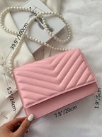 Beaded Chevron Square Bag