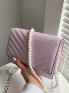 Beaded Chevron Square Bag