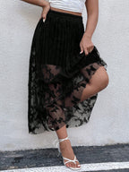 Butterfly Jacquard Mesh  Skirt