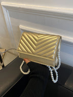 Beaded Chevron Square Bag