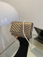 Beaded Chevron Square Bag