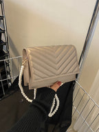 Beaded Chevron Square Bag